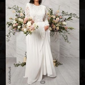 NIB Crop Lace Top & High Waist Maxi Skirt Wedding Dress